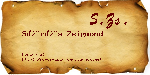 Sörös Zsigmond névjegykártya