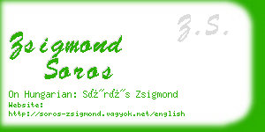 zsigmond soros business card